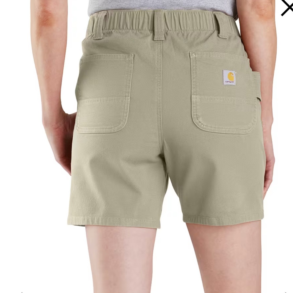 Carhartt Canvas Relaxed Fit Elastic Waist Workwear Granola Carpenter Shorts - Picture 3 of 15